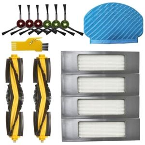 Uisave Kit de Acessórios Reposição para Ecovacs Deebot Ozmo 920 950 N8 & Yeedi 2 Robô Híbrido Aspirador 15 Pacotes Escovas Principais 4 Filtros 6 Esco