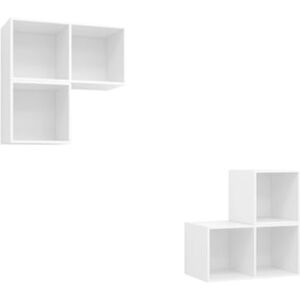 Vidaxl 4 pcs conjunto de móveis de TV contraplacado branco