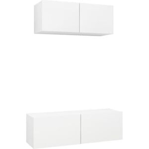 Vidaxl Conjunto 2 de móveis de TV derivados de madeira branco