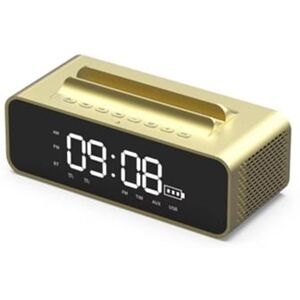 Cozevdnt Suporte para Celular Estéreo Bluetooth Doméstico Despertador com Espelho Led Alto-Falante Duplo