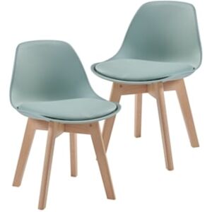 En.Casa Conjunto de 2 Cadeiras para Crianças Elvdal Plástico/Faiança/Pu 56X38X33 Cm Verde Menta