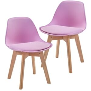 En.Casa Conjunto de 2 Cadeiras para Crianças Elvdal Plástico/Faiança/Pu 56X38X33 Cm Rosa
