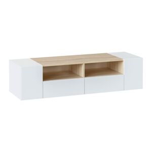 Vs Venta-Stock Móvel Tv Tania 4 Portas Cor Branco/Carvalho 138 X 42 Cm