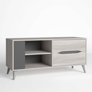 Vs Venta-Stock Móvel TV Orly (113x40x52 cm - Aglomerado - Castanho e Cinzento)