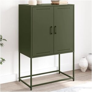 Pangshiyuan Aparador alto 68,5x38,5x107 cm aço verde azeitona
