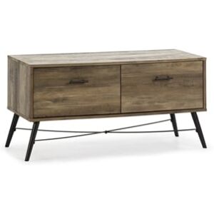 Vs Venta-Stock Móvel Tv Clavel 2 Gavetas Cor Rustic 100 x 40 x 50