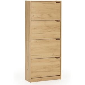Vs Venta-Stock Móveis para Sapateira Angel 4 Portas Cor Carvalho Claro para 24 Pares
