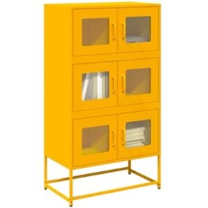 Pangshiyuan Aparador alto 68x39x123 cm aço amarelo mostarda