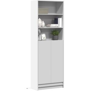 Pangshiyuan Armário Alto com Luzes Led Derivados de Madeira Branco