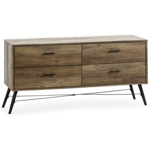 Vs Venta-Stock Móvel Tv Clavel 4 Gavetas Cor Rustic 120 x 40 x 60