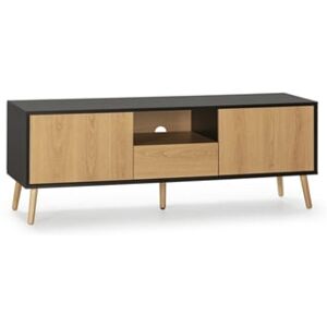 Vs Venta-Stock Móvel Tv Apolo 1 Porta 2 Gavetas Cor Preto/Madeira