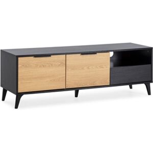 Vs Venta-Stock Móvel Tv Kalma 2 Portas 1 Gaveta Cor Preto/Carvalho 136 x 40 x 45