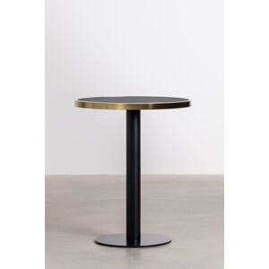Sklum Mesa de Bar Redonda em Faiança Ø60 Cm Amaretto Grés Preto