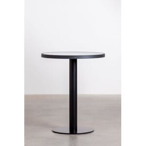 Sklum Mesa de Bar Redonda em Faiança Ø60 Cm Caramel Grés Branco