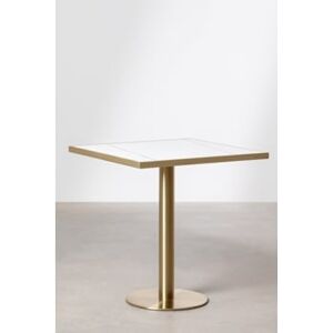 Sklum Mesa de Bar Quadrada em Faiança 70X70 Cm Manhattan Grés Branco