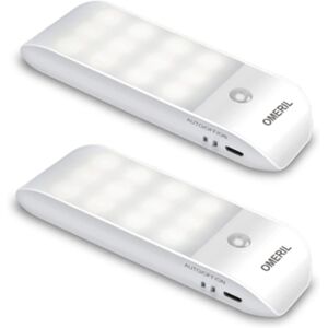 Kofihety Lâmpada Led Automática , 12 Leds, Usb Recarregável, Sensor De Movimento, 3 Modos (auto/on/off), Luz Para Armário (pack De 2)