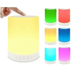 Yizhood Alto Falante Bluetooth Com Luz Noturna Alto Falante Led Com Sensor De Toque Estéreo E Controle De Luz Noturna Abajur De Cabeceira Abajur