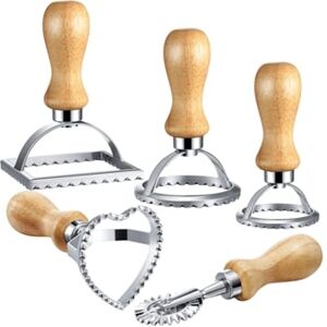 Uisave Conjunto de Carimbos Ravioli com 5 Peças Fabricante Cortador Biscoito Premium Usado