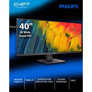 Monitor PHILIPS - 40" IPS / WQHD / HDR400 / 120Hz / HUB USB-C / KVM / Power Delivery 100W - 40B1U5600/00