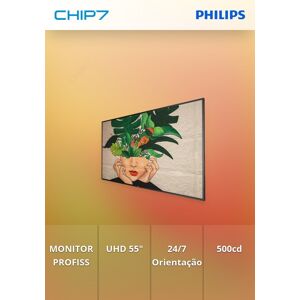 Monitor Philips - 55" 4K Ultra HD / 500 nits / 24/7 - PROFISSIONAL 55BDL4511D