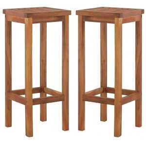 Vidaxl Cadeiras De Cozinha 2 Unidades Madeira Maciça De Acacia