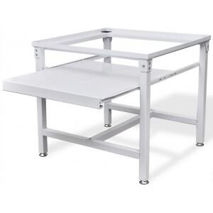 Vidaxl Suporte De Pedestal Para Máquina De Lavar Roupa Com Prateleira Branca Removível