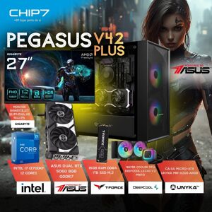 COMPUTADOR GAMING - I7 12700KF / RTX 5060 8GB / 16GB RAM / 1TB SSD / Monitor Gigabyte 27" SS IPS Full HD 1ms 180Hz AMD Freesync GS27FA - CHIP7 PEGASUS V42 PLUS Powered by ASUS