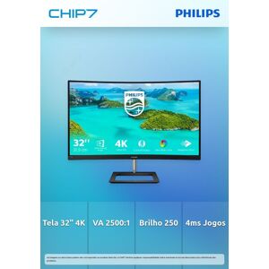 PHILIPS MONITOR VA 32" (31.5) CURVO UHD 4K HDMI DP COLUNAS 328E1CA