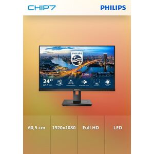 Monitor PHILIPS - 23.8" Full HD IPS / 4ms / VGA DVI HDMI DP USB / COLUNAS / HAS - 242B1