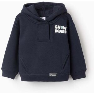 ZY BABY Sweat Cardada com Capuz para Bebé Menino 'Snow Board', Azul Escuro Blue 9-12 Months