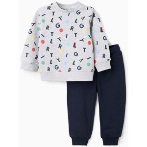 ZY BABY Fato de Treino para Bebé Menino 'Letras', Cinza/Azul Grey 9-12 Months