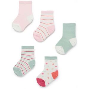 ZY BABY Pack 5 Pares de Meias para Bebé Menina 'Riscas', Multicolor Mixed 19-22