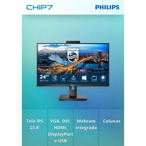 Monitor Philips B Line 242b1h/00 - 23.8" Full Hd Ips / Vga Dvi Hdmi Dp Usb / Webcam / Colunas / Pivot