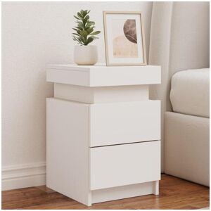 vidaxl Mesas de cabeceira com luzes LED 2 pcs 35x39x55 cm branco