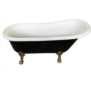 ELITESHOPPING Banheira de ilha vintage preta 170 x 80 cm com pés dourados - Marigold Noir
