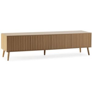 VS Venta-stock Móvel de TV Lluvia com 4 portas cor carvalho, 160 cm de comprimento.