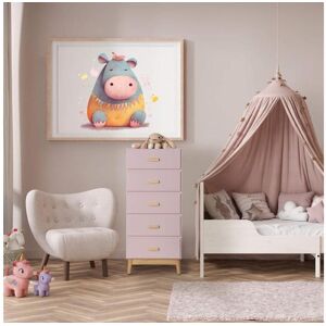 Cômoda Mobili Rebecca Orchidea 115x50x40 MDF Pinho Rosa Marrom Escandinavo Para Montar