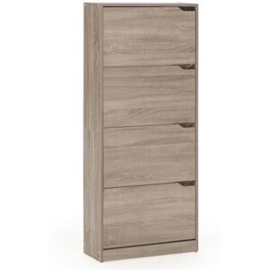 VS Venta-stock Móveis para sapateira Angel 4 portas cor carvalho, para 24 pares