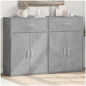 vidaxl Aparadores 2 pcs 60x30x84 cm derivados madeira cinzento cimento