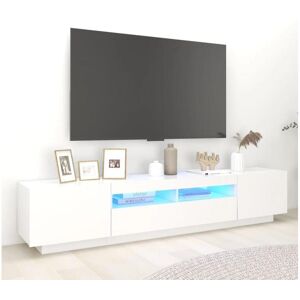 vidaxl Móvel de TV com luzes LED 200x35x40 cm branco