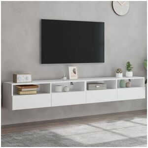 vidaxl Móvel parede p/ TV 2 pcs 100x30x30 cm derivados madeira branco