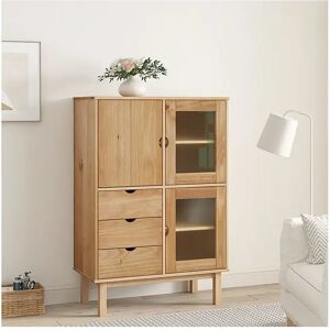 vidaxl Armário alto OTTA 85x43x125 cm madeira de pinho maciça