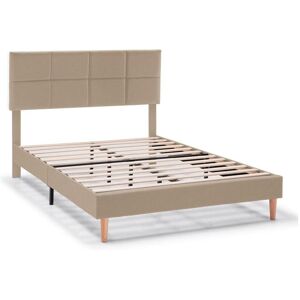 VS Venta-stock Cama estofada Silvi 30 cm, 140x190 cm, Bege