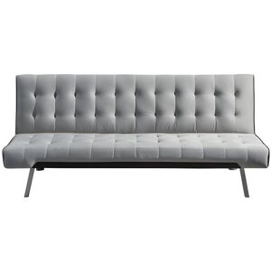 Saldosystocks Sofá cama 2 lugares Clic Clac NAHIA Veludo 168x69cm Cinza