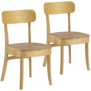 VS Venta-stock Pack de 2 cadeiras Nala cor carvalho, madeira maciça
