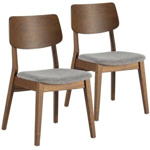 VS Venta-stock Pack de 2 cadeiras Susi cor Nogueira, Madeira Maciça