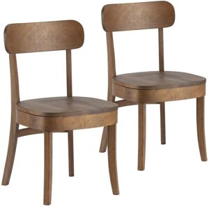 VS Venta-stock Pack de 2 cadeiras Nala cor Nogueira, Madeira Maciça