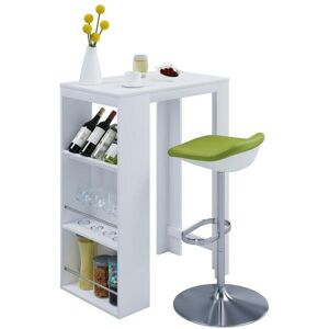 Mesa de bar VCM balcão de bar, mesa alta com espaço de arrumação dimensões H. 110 x L. 80 x P. 50 cm mesa de bar - Oktola (branco)