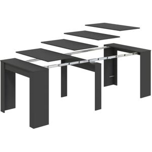 Dmora Consola extensível Diluna, Mesa de jantar extensível, Prateleira com extensões multiusos extensíveis até 10 lugares, 51/237x90h78 cm, Antracite