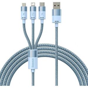 Baseus Cabo USB 3 em 1 StarSpeed 1.2m - Azul